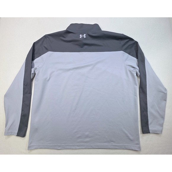 Actual Under Armour Jacket Mens 2XL Gray on Gray 1/4 Zip Storm Coldgear Pullover - Picture 9 of 9